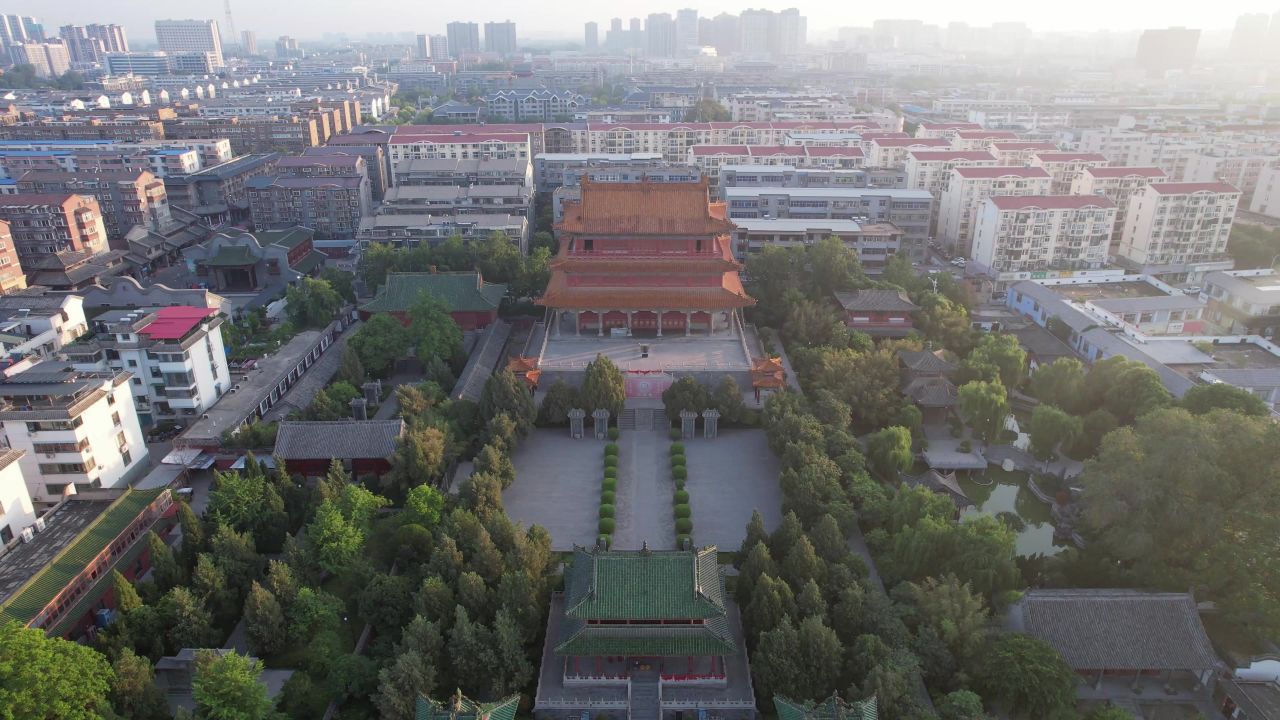 航拍河南许昌春秋楼文庙