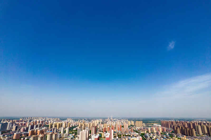 河北衡水城市风光航拍图