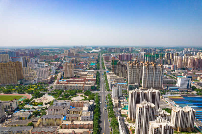 河北衡水城市建设航拍图
