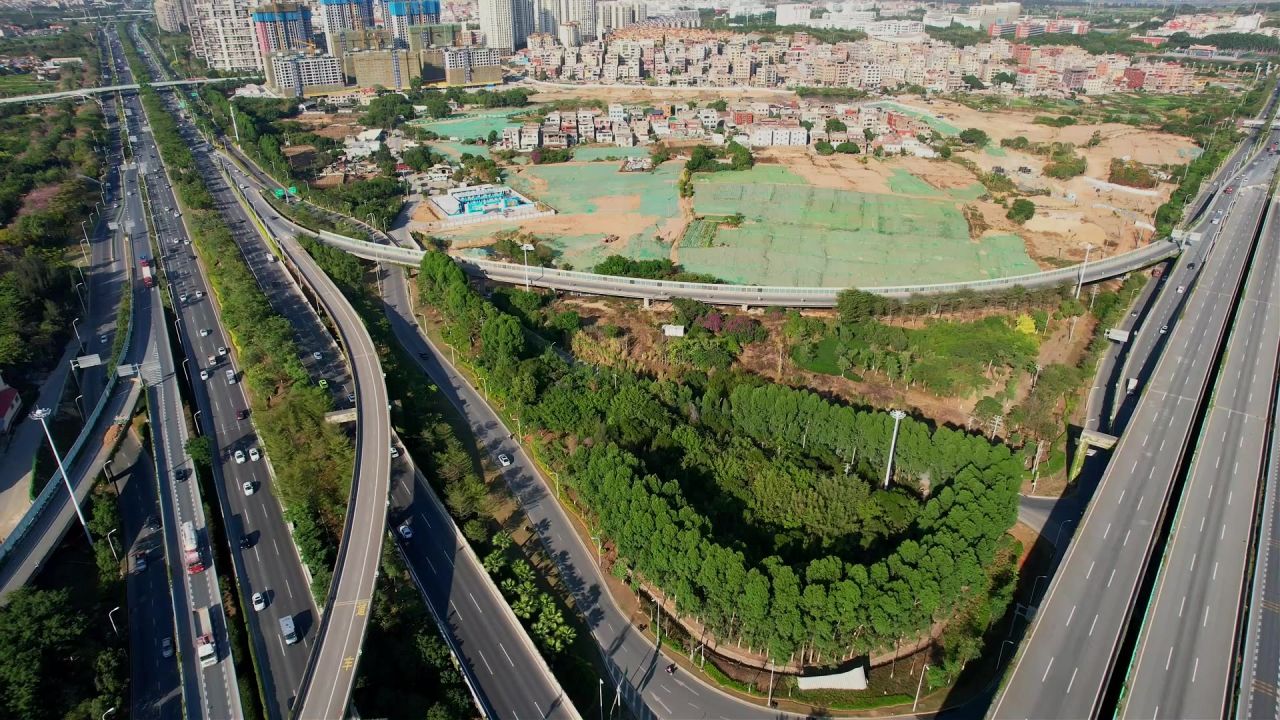 航拍厦门立交桥交通景观 2