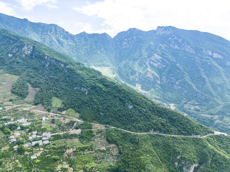 湖北长江三峡风光航拍图 