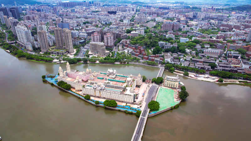 福建福州城市风光航拍图 