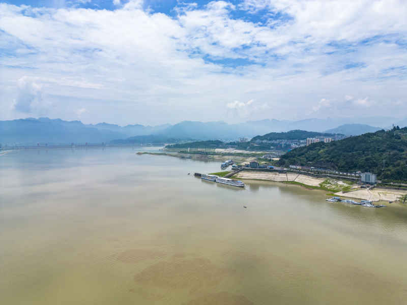 湖北长江三峡风光航拍图 