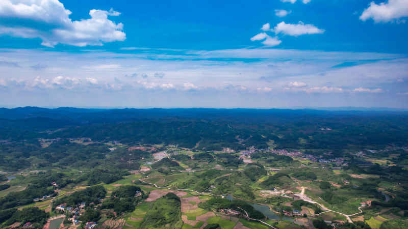 山川丘陵农田农业种植美丽乡村航拍 
