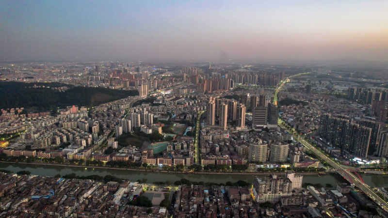 广东江门城市风光航拍图 