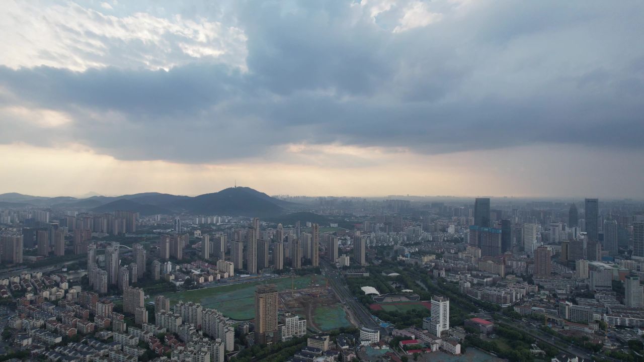 江苏无锡城市风光城市建设航拍