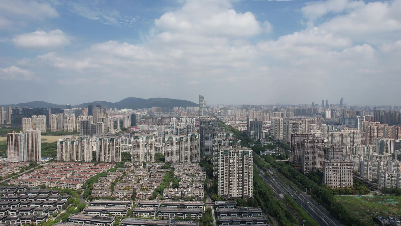 江苏无锡城市风光地标建筑航拍 