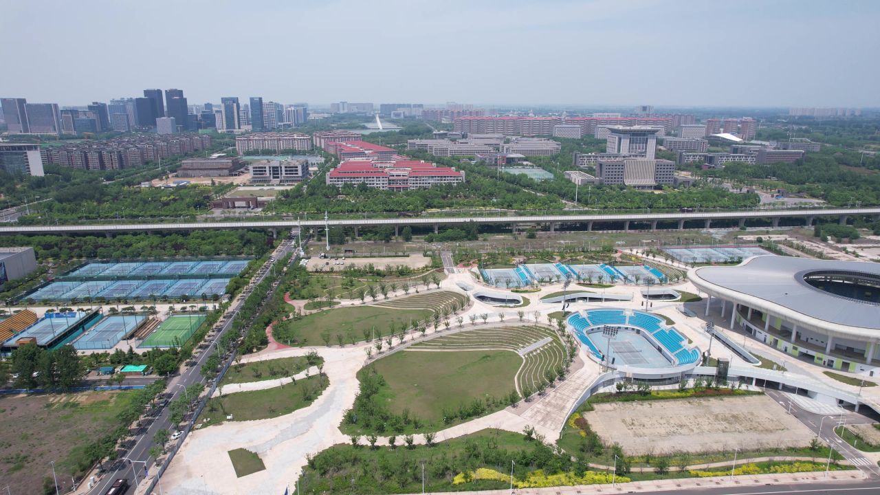 河南郑州城市风光地标建筑航拍 