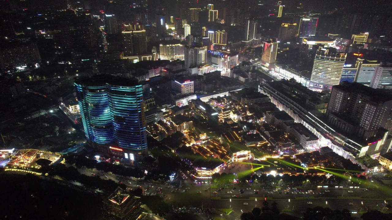 广西南宁三街两巷历史文化街区夜景