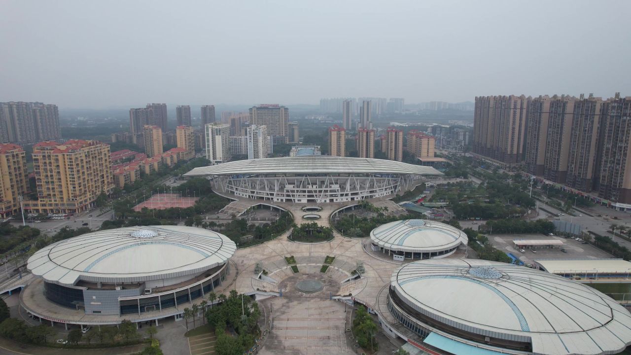  广西钦州体育中心体育馆航拍