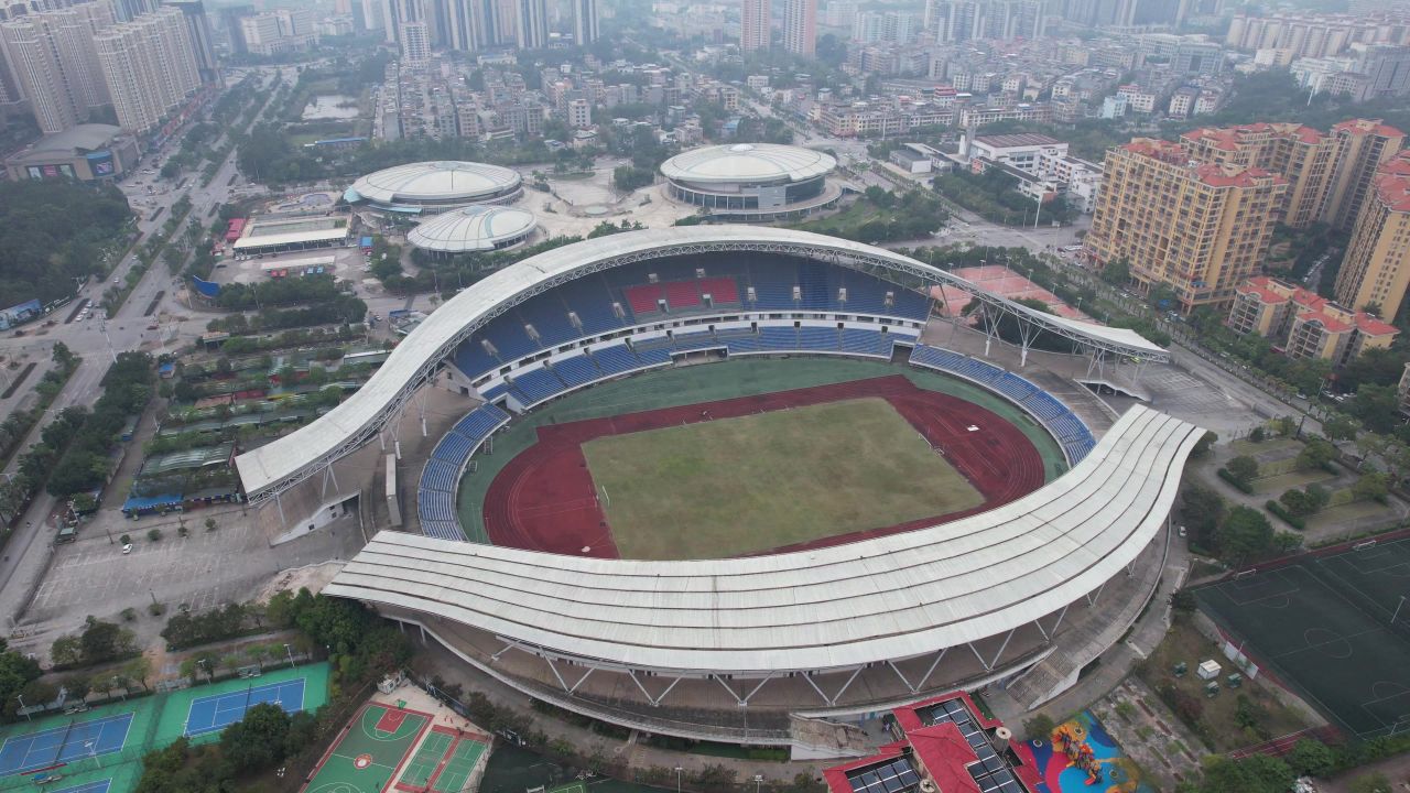 广西钦州体育中心体育馆航拍
