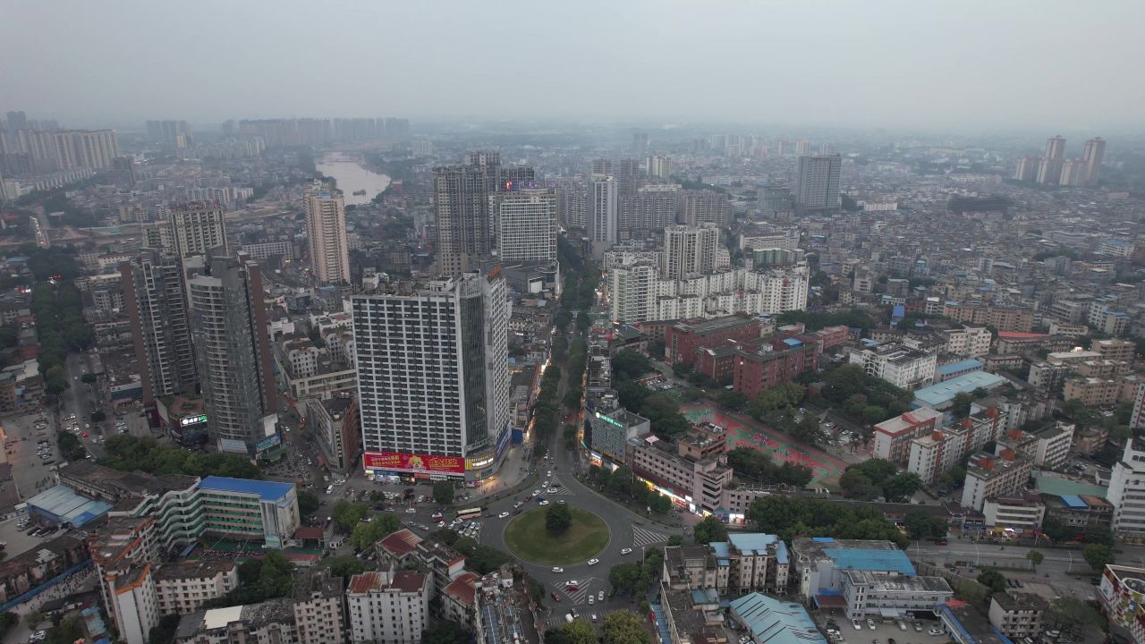 广西钦州城市风光城市建设航拍  