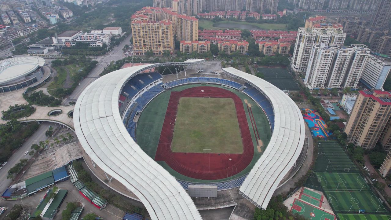 广西钦州体育中心体育馆航拍