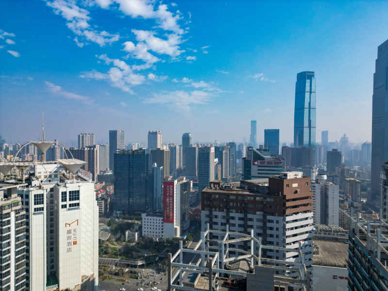 湖南长沙城市风光航拍摄影图