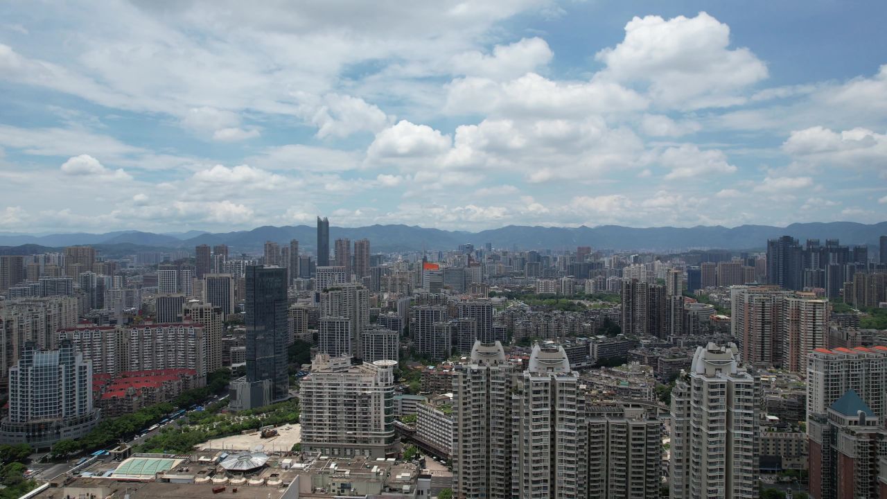 福建福州城市风光航拍 