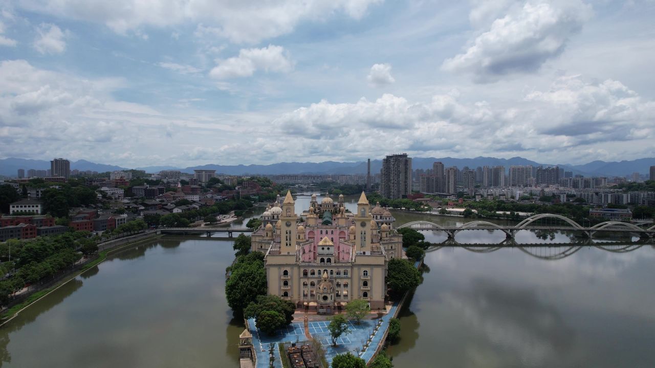 福建福州城市风光航拍 