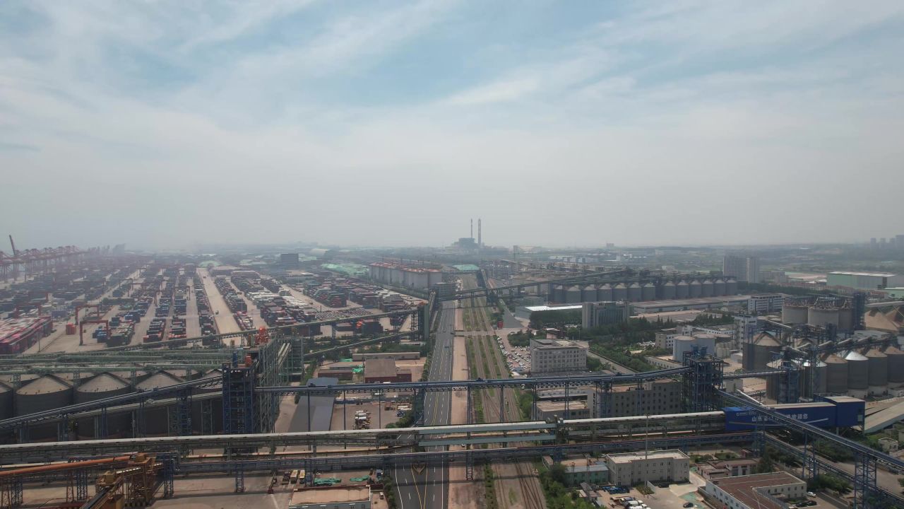 海边港口码头进出口贸易航拍