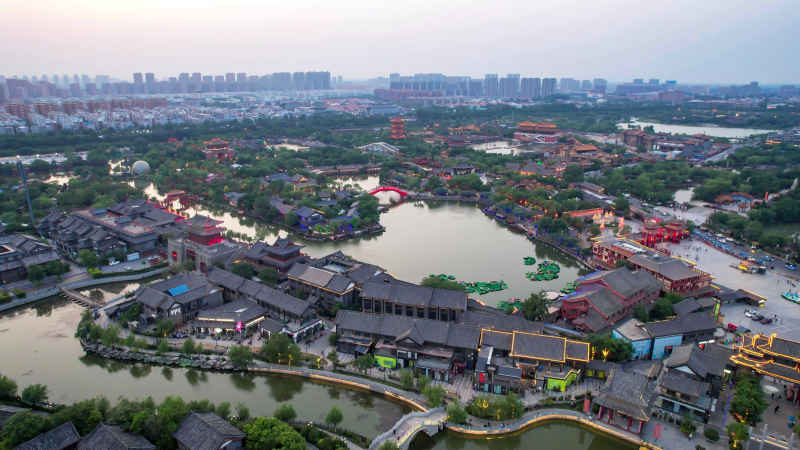 开封城市风光旅游景区航拍图 