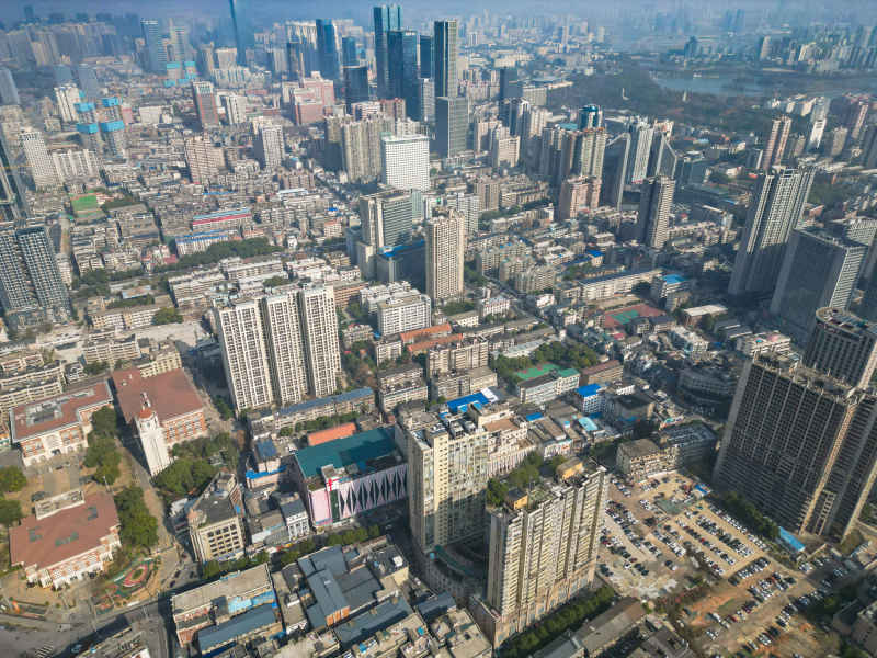 湖南长沙城市风光航拍摄影图