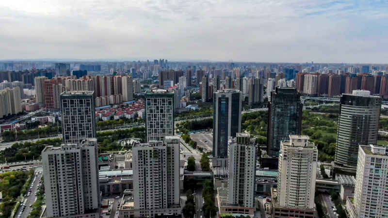河南郑州城市风光航拍图 
