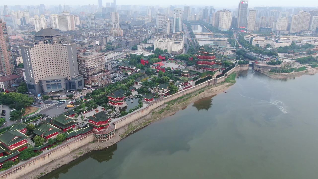 江西南昌城市风光航拍 