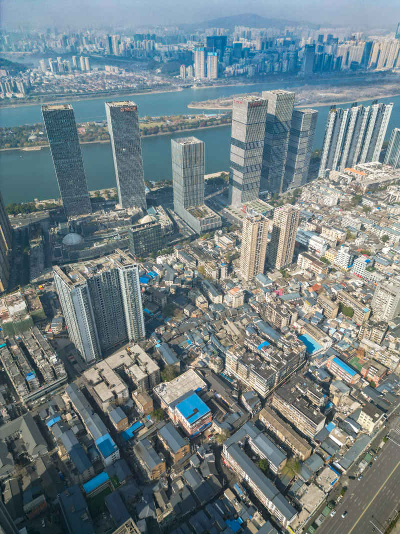 湖南长沙城市风光航拍摄影图