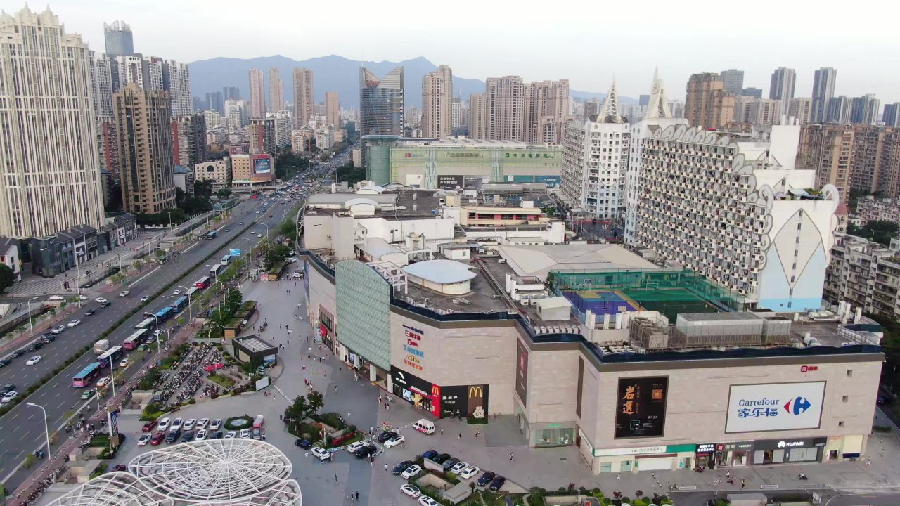  福州城市大道交通车辆行驶航拍