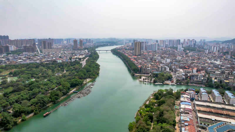 广西百色城市风光旅游景区航拍图 