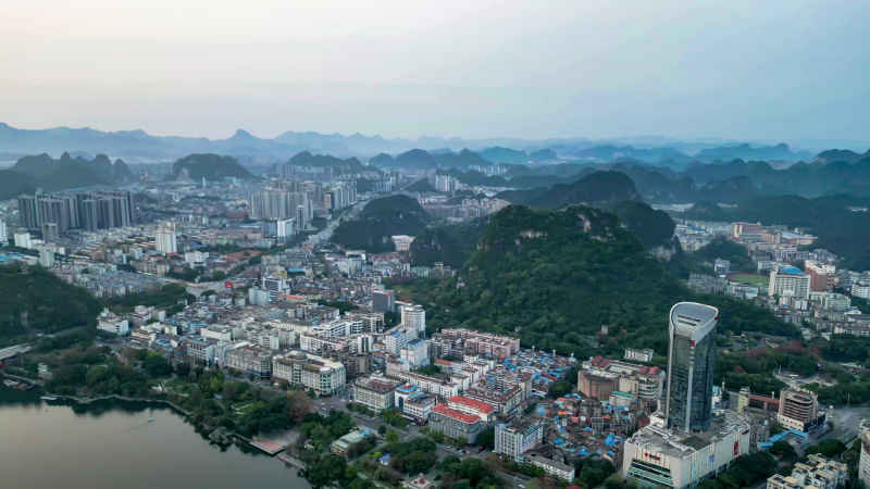 广西柳州城市风光航拍摄影图 