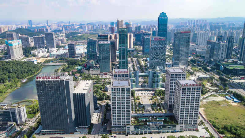 贵州贵阳城市风光航拍图 