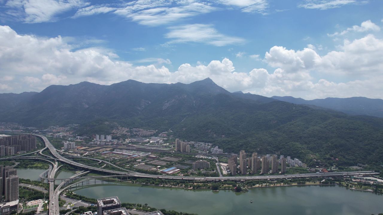 福建福州城市风光航拍 