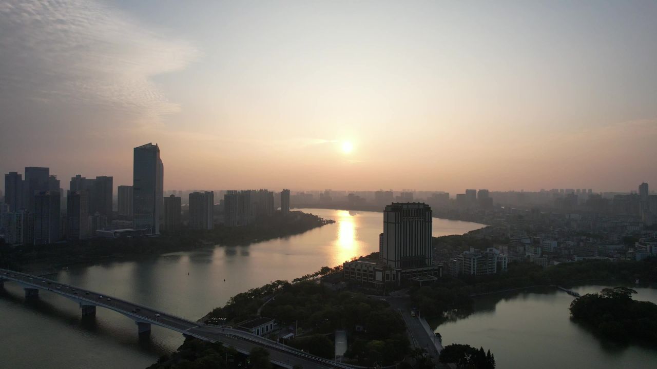 广东惠州城市风光航拍 