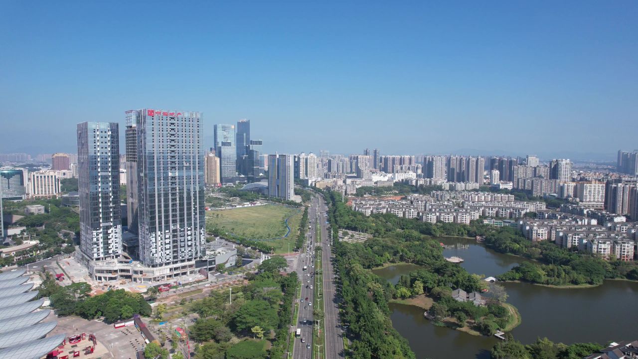 广东惠州城市风光航拍 