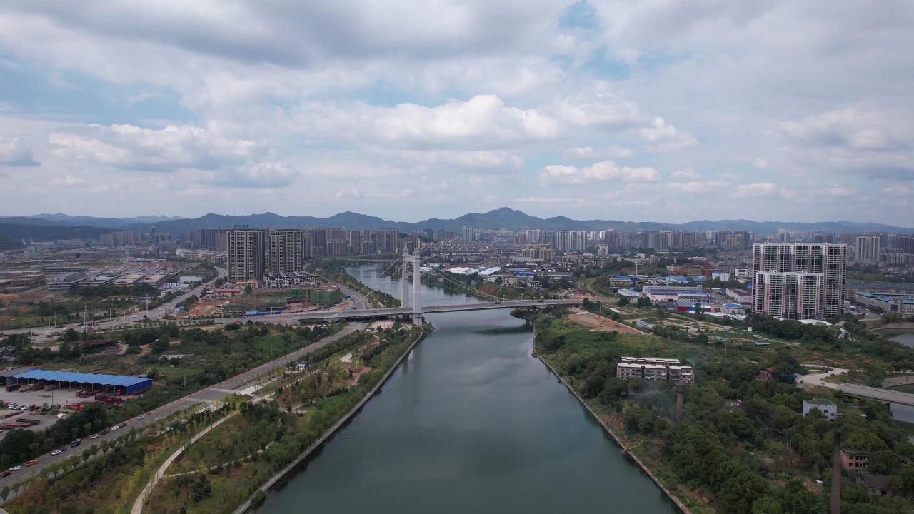 交通运输高铁高架桥交通轨道航拍 