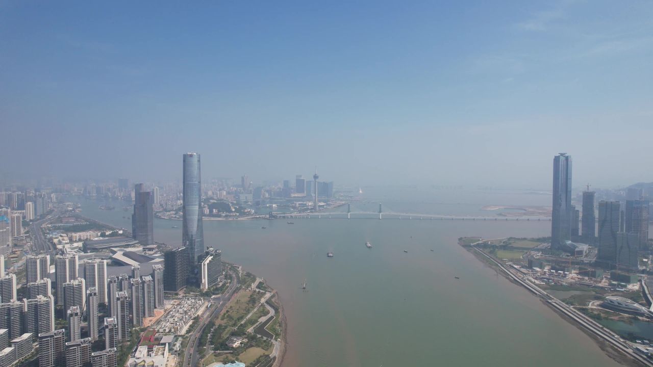 广东珠海城市风光航拍 