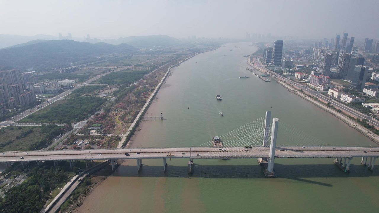 广东珠海城市风光航拍 
