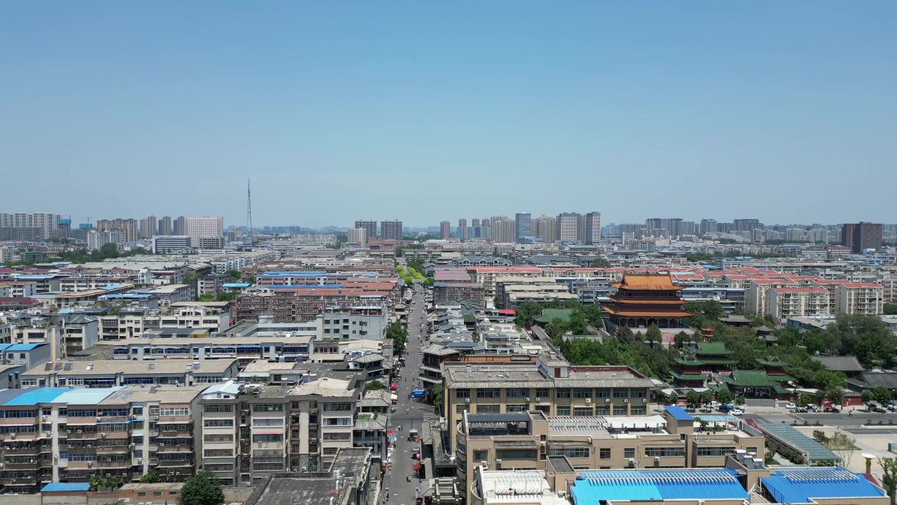 河南许昌城市风光地标建筑航拍 