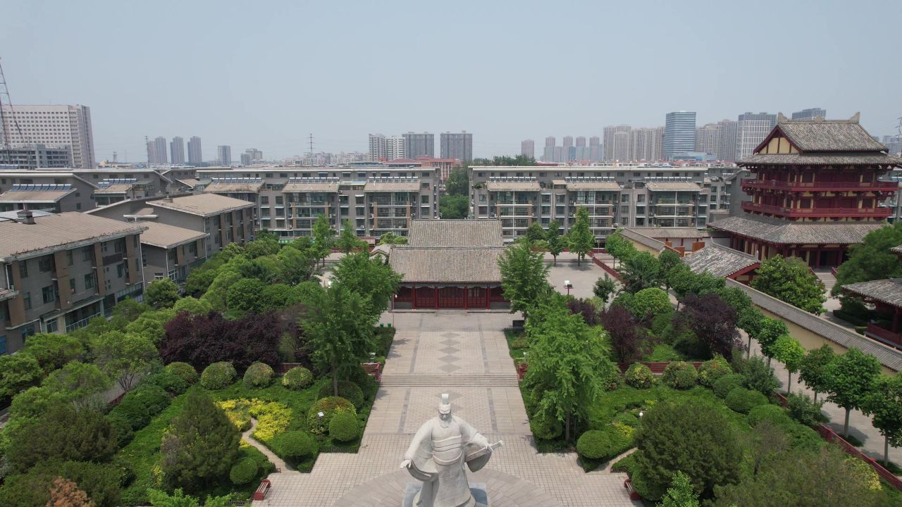 河南许昌城市风光地标建筑航拍 
