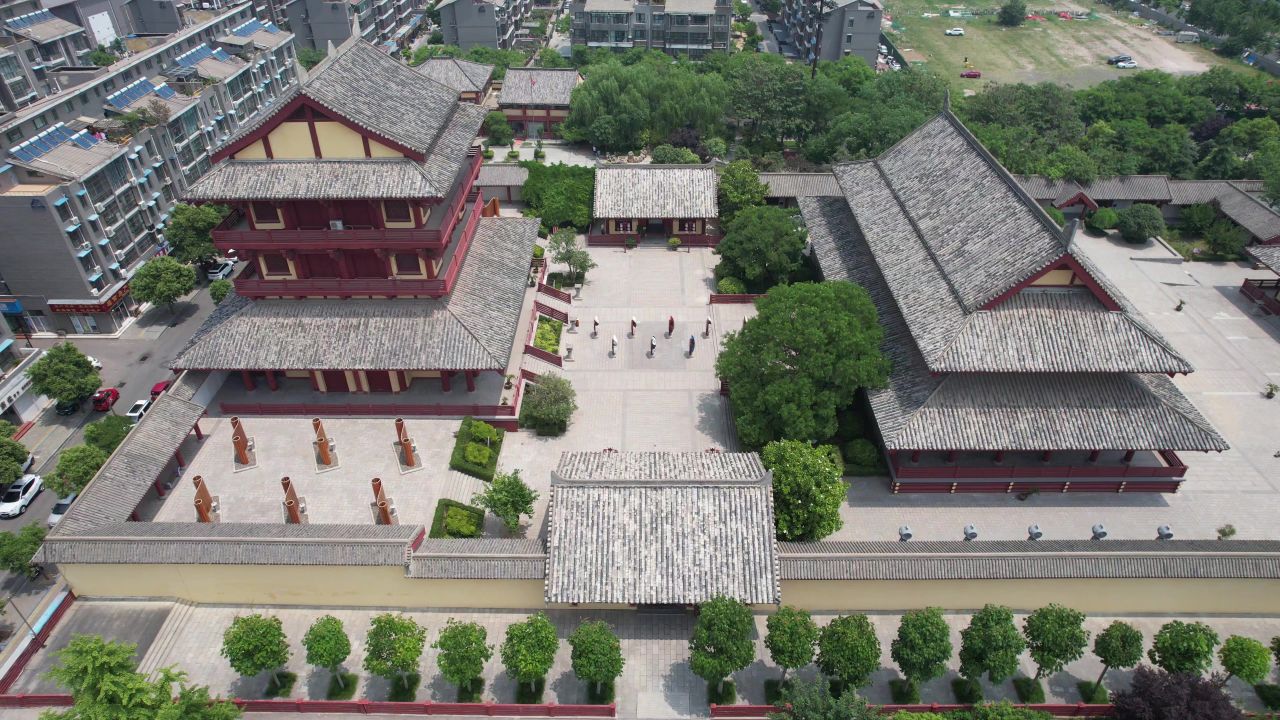 河南许昌城市风光地标建筑航拍 
