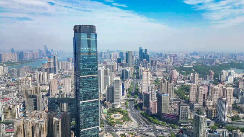 湖南长沙城市风光航拍摄影图 