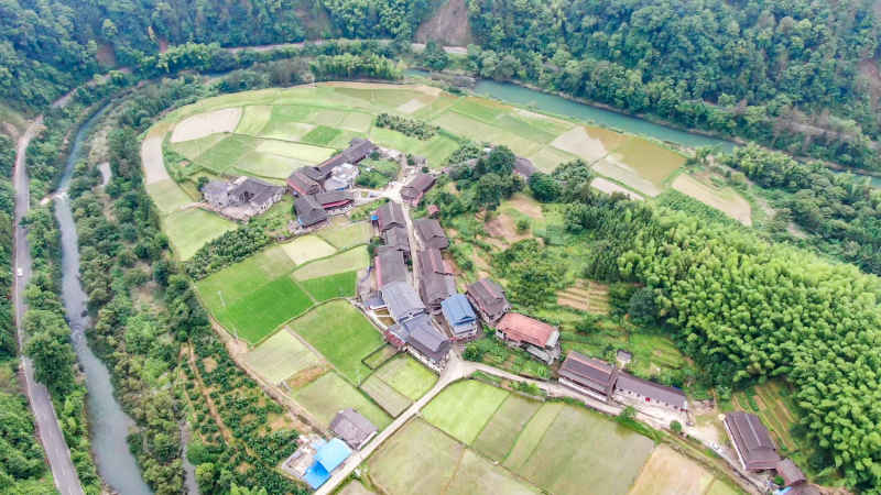 乡村田园农业种植农田航拍 