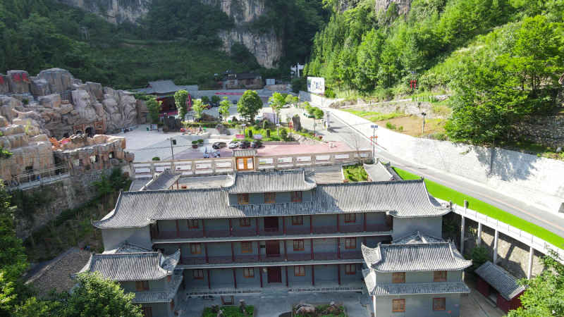  航拍湖北襄阳尧治河农耕博物馆 