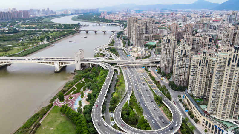 福建泉州城市风光航拍图 