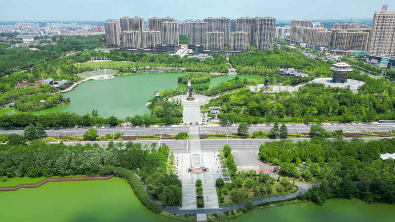 航拍湖北随州文化园4A景区