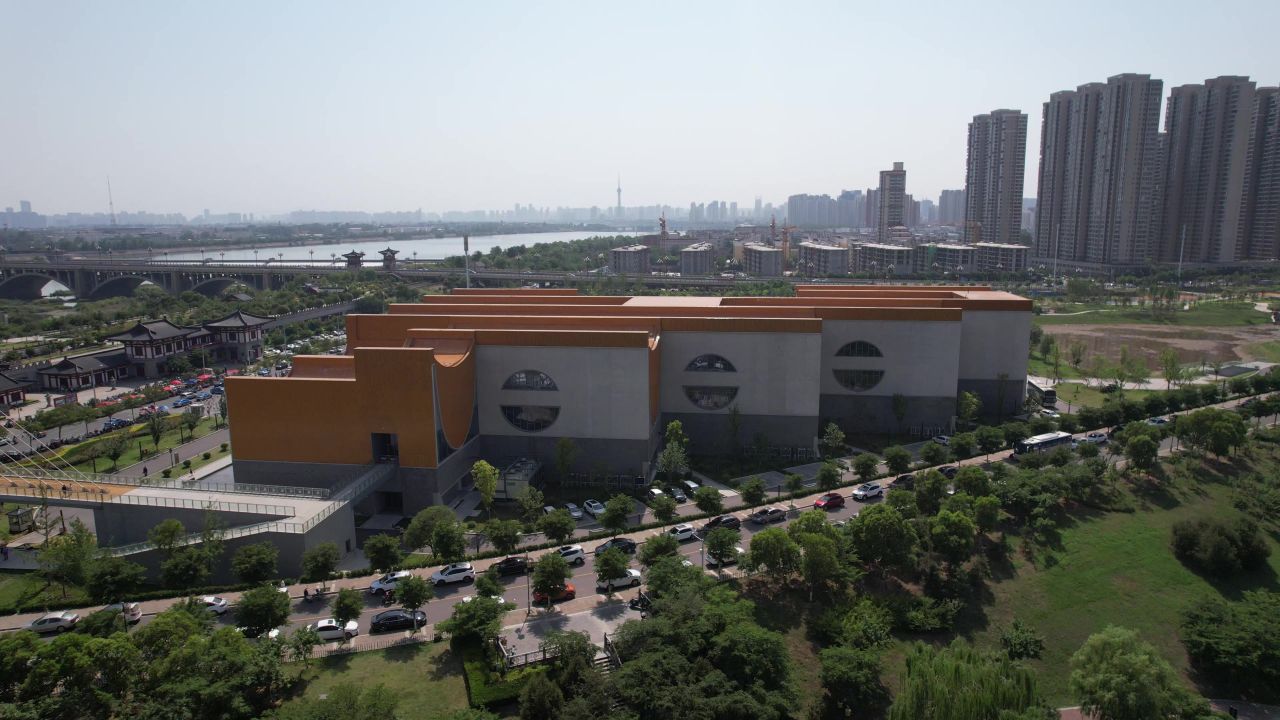 河南洛阳城市风光旅游景区航拍 