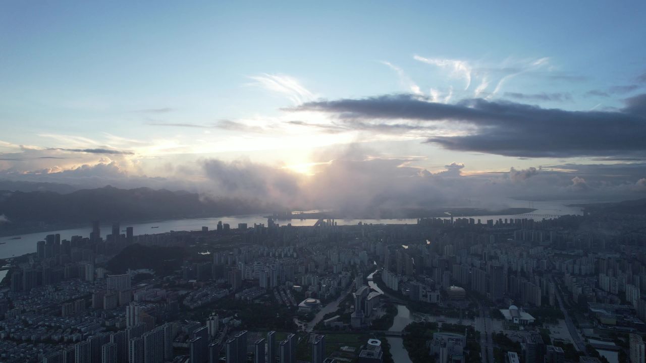 浙江温州城市风光航拍