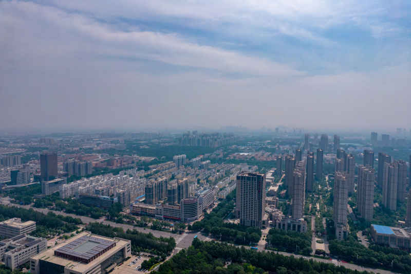 山东德州城市风光航拍摄影图
