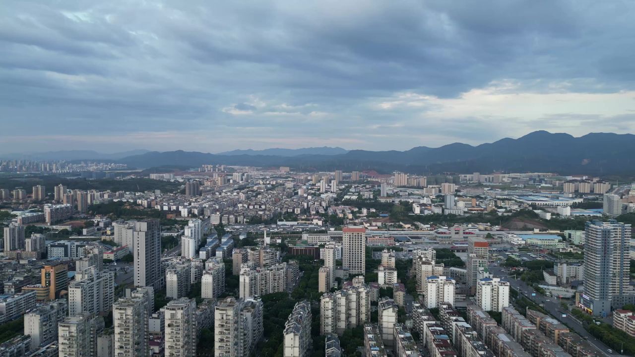  航拍江西赣州城市风光