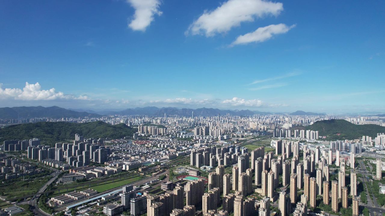 浙江温州城市风光航拍