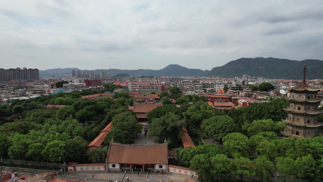福建泉州城市风光地标建筑航拍
